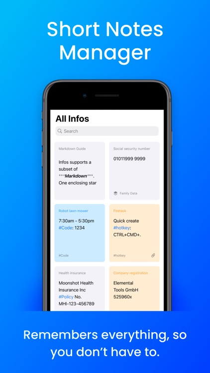 Infoplane: Short Notes Manager
