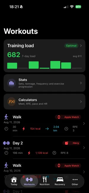 Ritmo: Training & Recovery screenshot 2