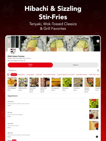 Oishi Asian Cuisine iPad screenshot