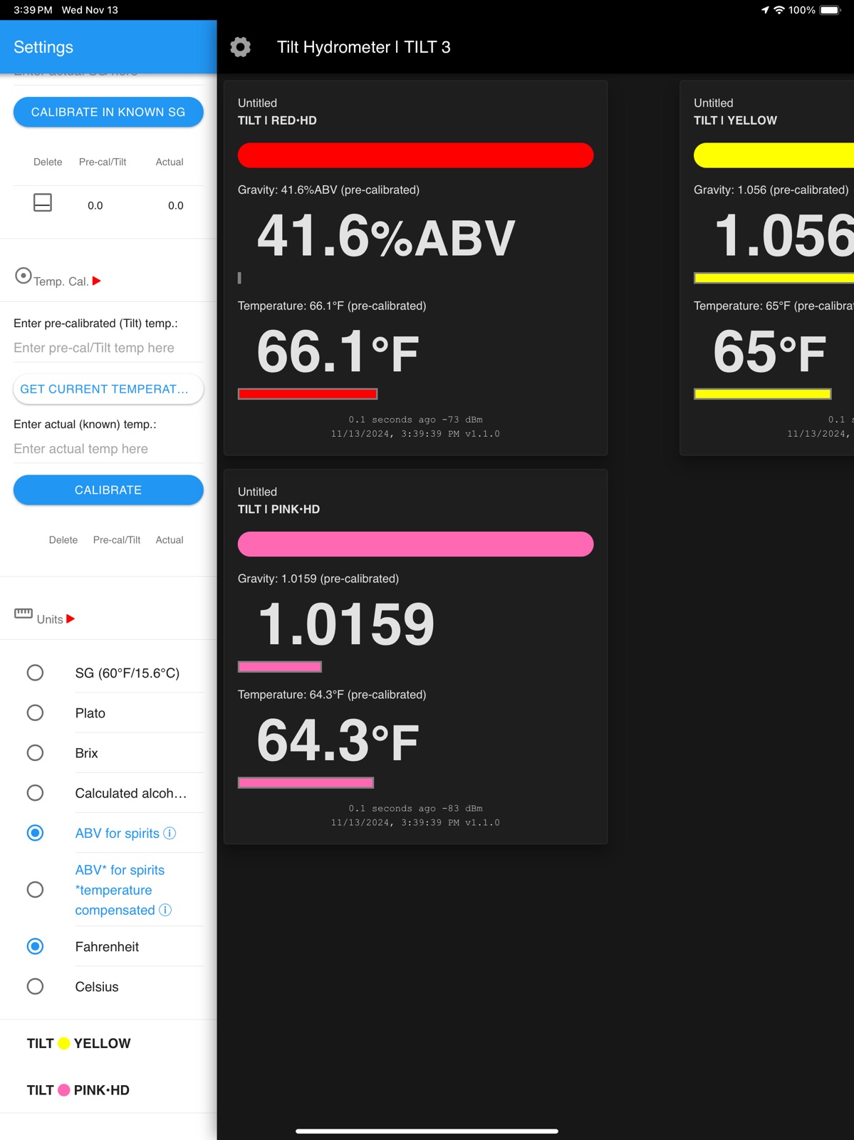 Tilt Hydrometer | TILT 3 ipad screenshot 2