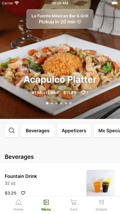La Fuente Mexican Bar & Grill iPhone screenshot 2 - Food & Drink app