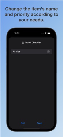Reusable Lists screenshot