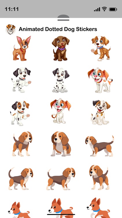 Animated Dotted Dog Stickers