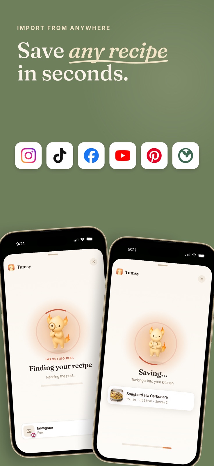 Tumsy: Meal Planner & Recipes iphone screenshot 1