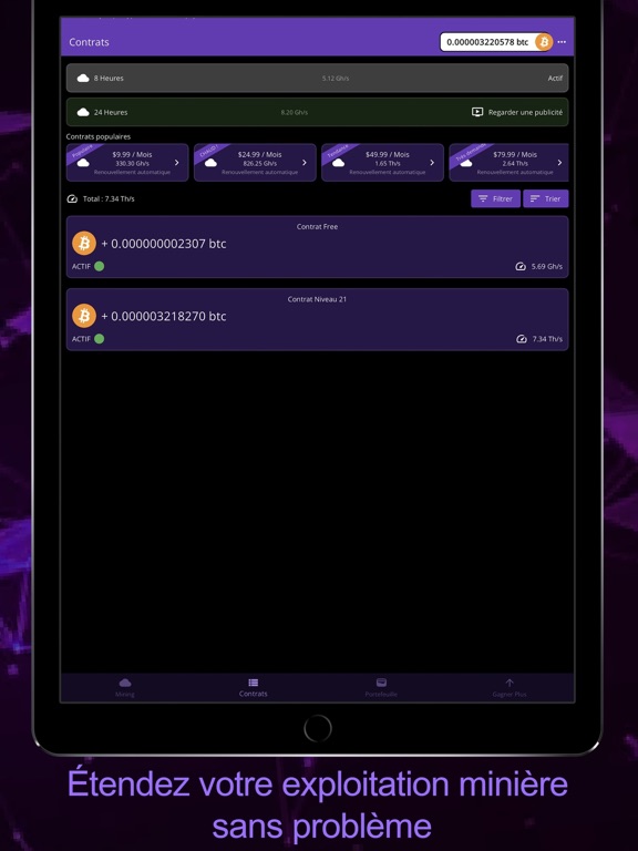 Screenshot #5 pour Bitcoin Miner:Minage de crypto