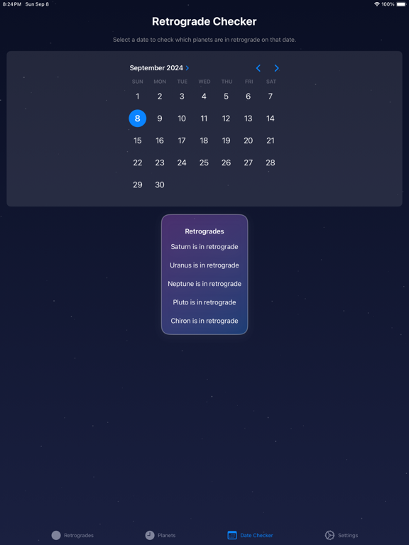 Planetary Retrogrades iPad screenshot 4 - Lifestyle app