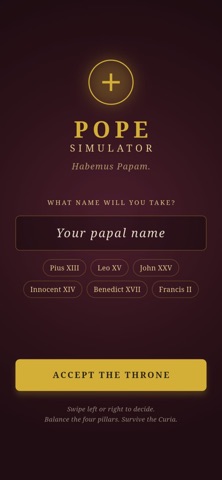 Conclave: Pope Simulator iPhone screenshot