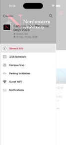 Northeastern Admissions Events screenshot