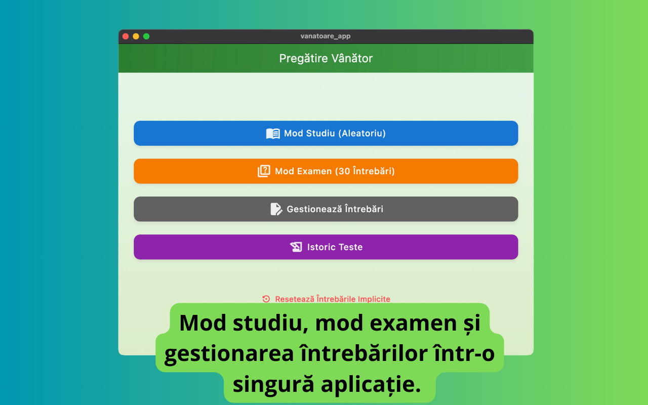 Chestionare Examen de Vânător