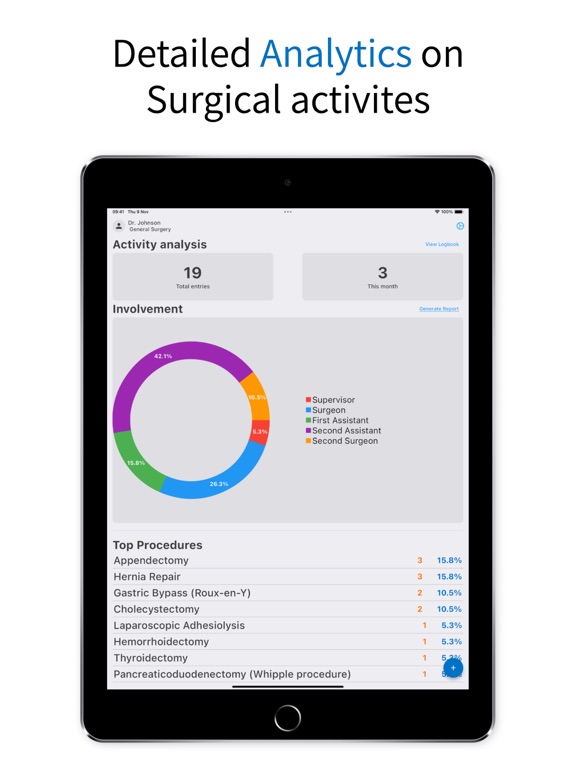 Surgeonal(Surgical Logbook) iPad screenshot 1 - Medical app