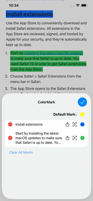 ColorMark for Safari screenshot 1