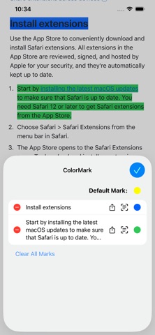 ColorMark for Safari iPhone screenshot