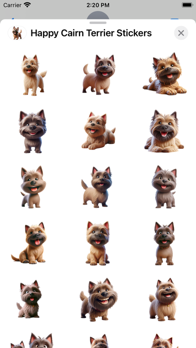 Screenshot 1 of Happy Cairn Terrier Stickers App