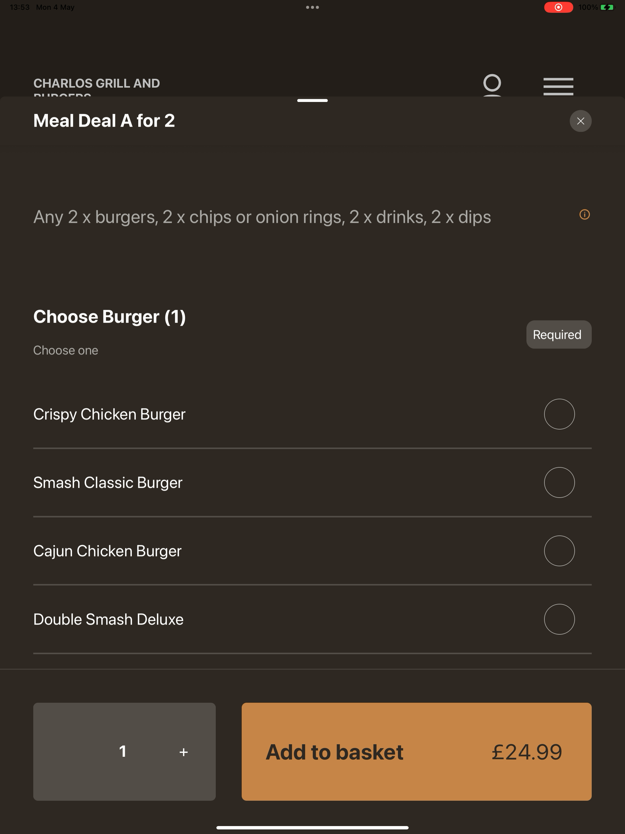 CHARLOS GRILL AND BURGERS