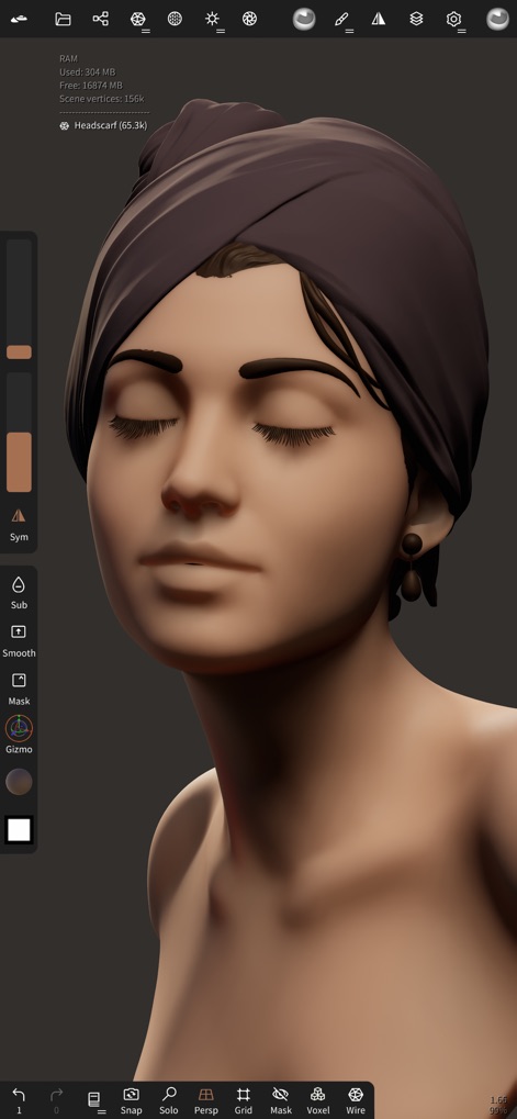 Nomad Sculpt - Discover how users can apply vertex painting for intricate color details and manage various material presets to achieve diverse skin tones and textures.