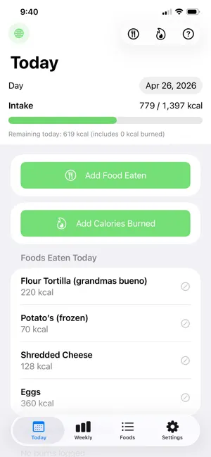 Simple-Calorie-Journal screenshot 2