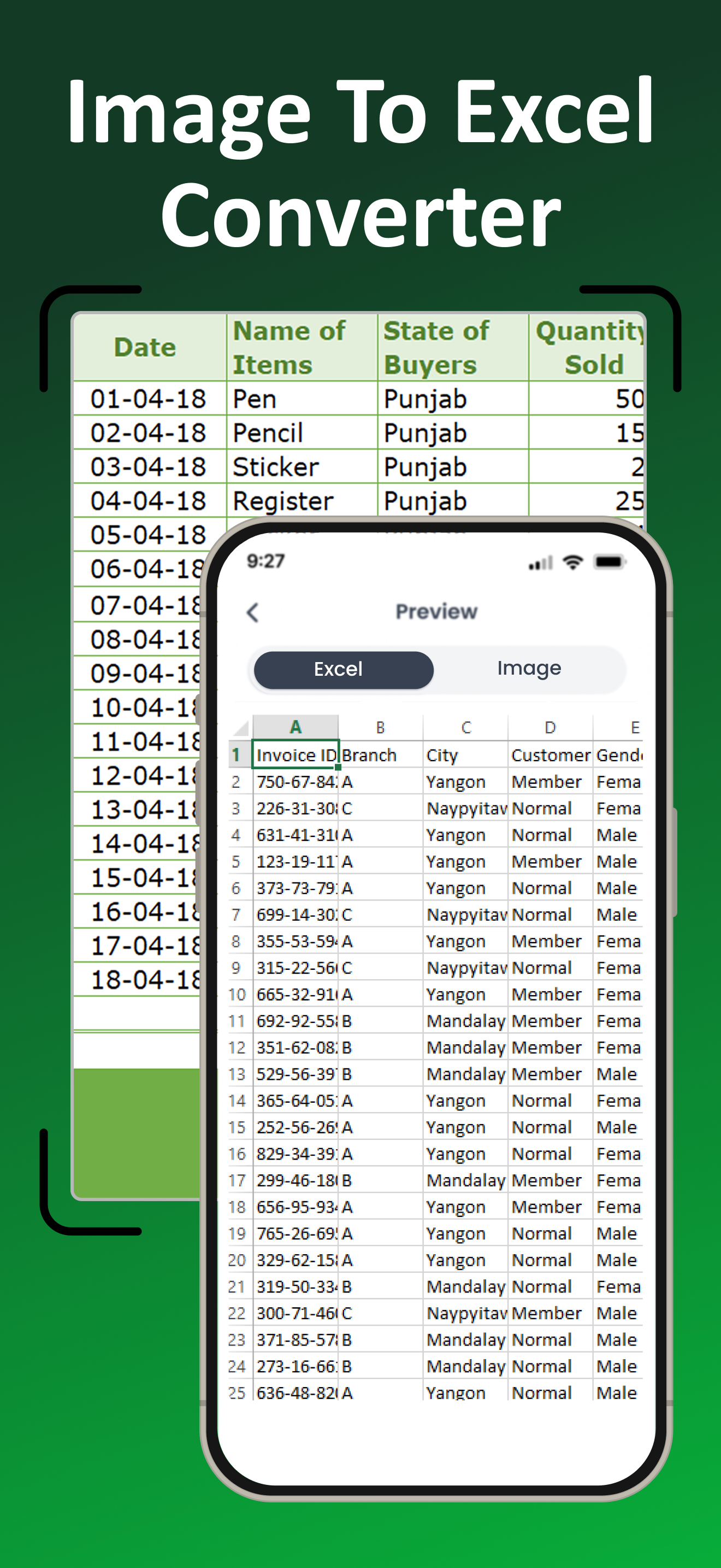 Image to Excel Converter－XLSX