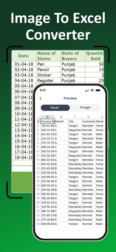 Image to Excel Converter－XLSX - Productivity App | MWM