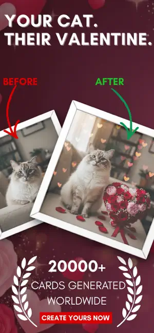Valentine Cat Cards - AI screenshot 1