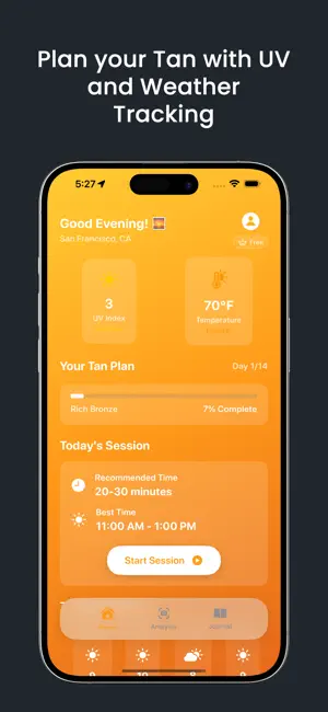 TanPlan: Tanning App and UV screenshot 1