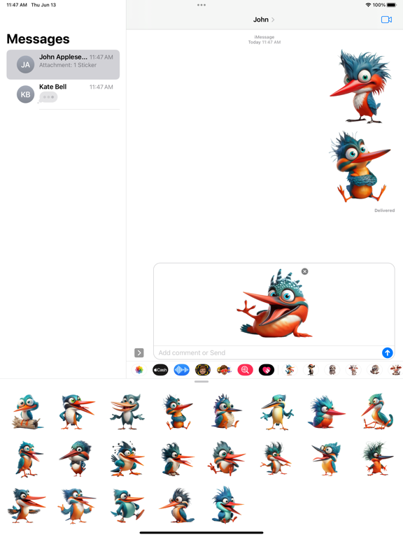 Screenshot #6 pour Crazy Kingfisher Stickers