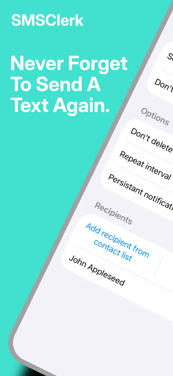 Screenshot #1 pour SMSClerk: Send your text later