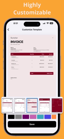 Invoice Maker: Generate Bill iPhone screenshot