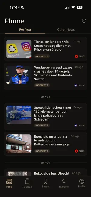 Plume News screenshot 1