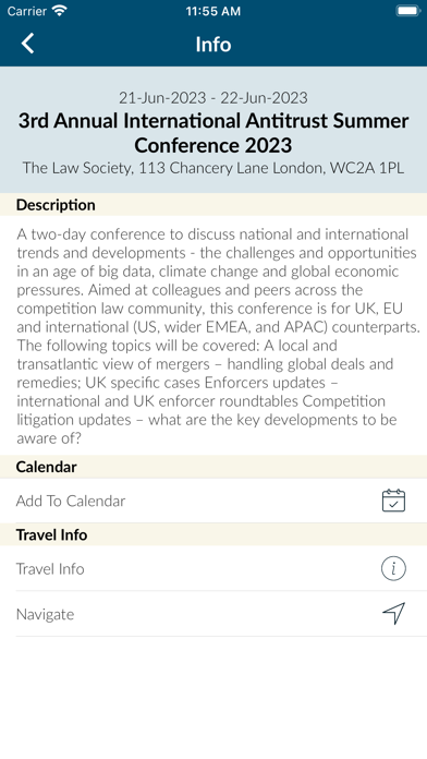 Law Society Events Screenshot