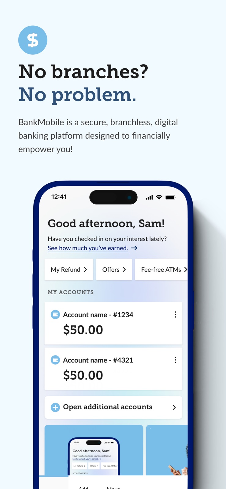 BankMobile iphone screenshot 1
