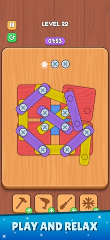Screw Wood Puzzle: Bolts Sort iPhone screenshot