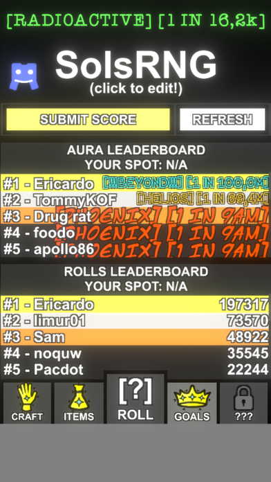 Auras RNG Screenshot