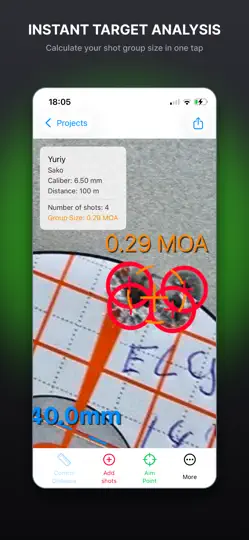 Capture d'écran de ShotAnalyzerX - Target Scoring sur iPhone 1