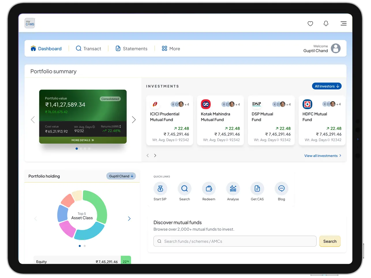 Screenshot #5 pour myCAMS MutualFund App for iPad