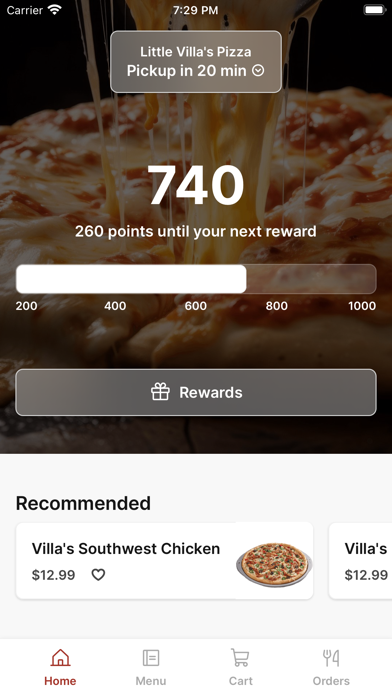 Little Villa's Pizza To Go iPhone screenshot 1 - Food & Drink app