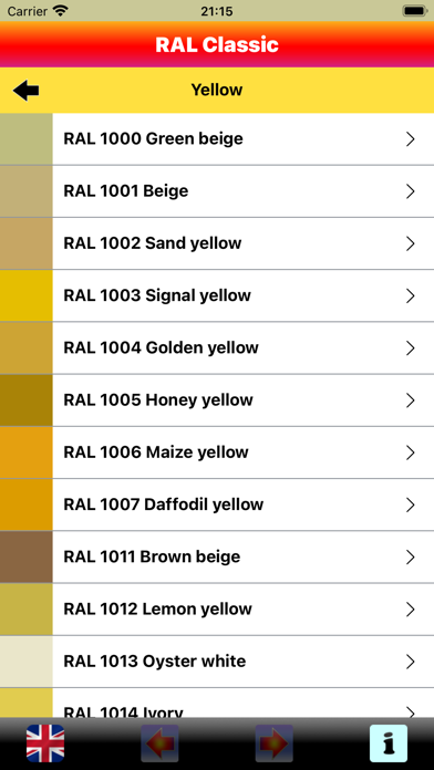 Screenshot #3 pour RAL Classic Colours Dictionary
