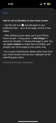 Simplify - Minimal Home Screen iPhone screenshot