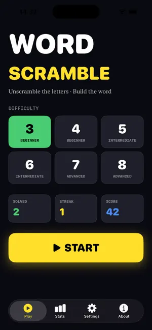 Word Scramble Neon screenshot 1