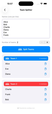 RandTap - Random Generators iPhone screenshot