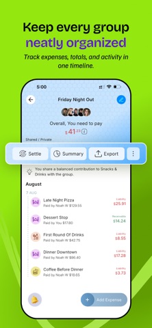 Riloma: Split Expenses iPhone screenshot