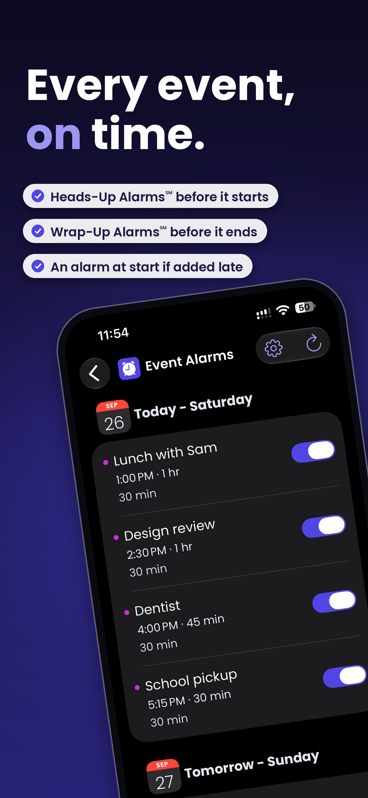 Screenshot 2 of Jigs: Event Alarms