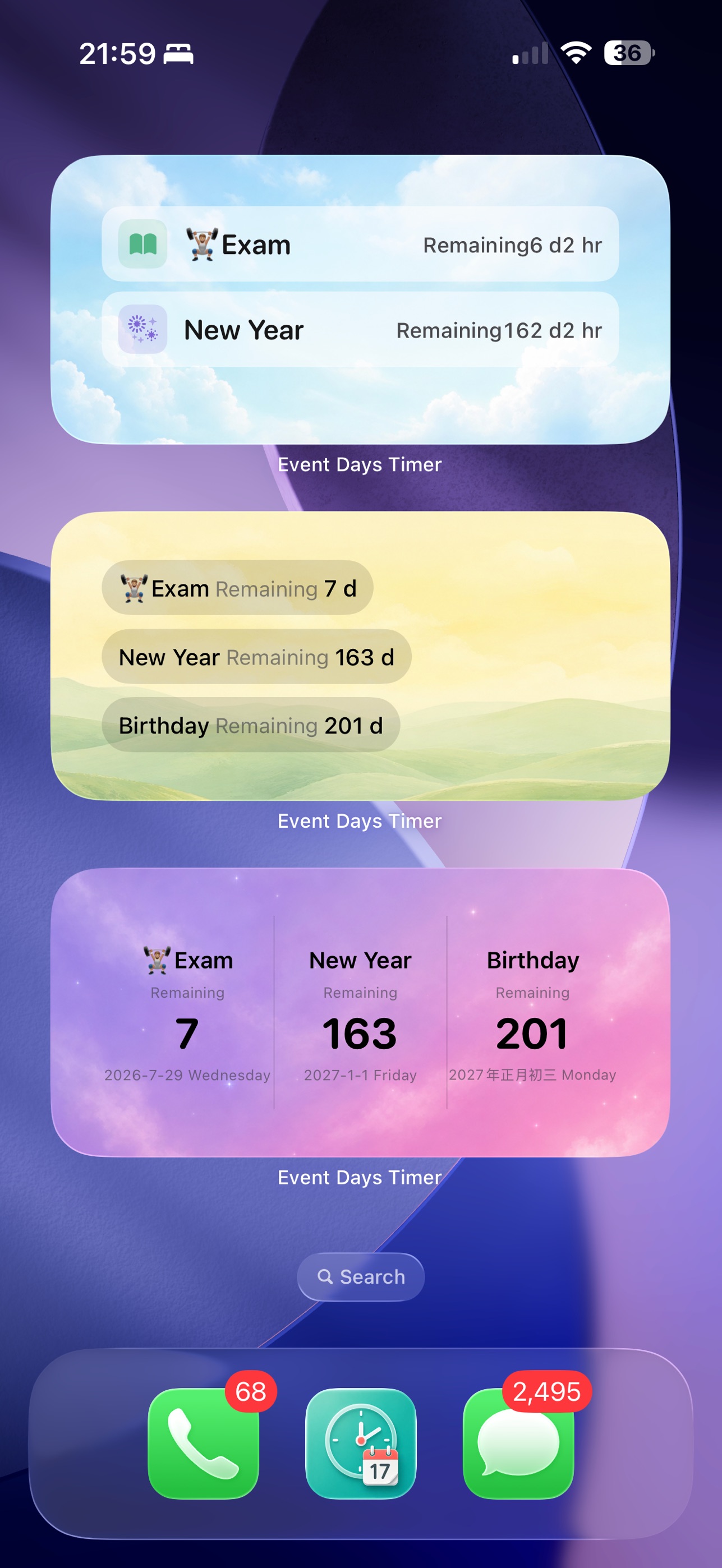 Screenshot 2 of Event Days-Countdown & Alarms