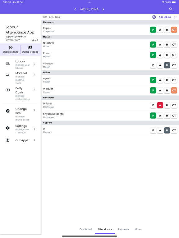 Screenshot #4 pour Labour Attendance Register