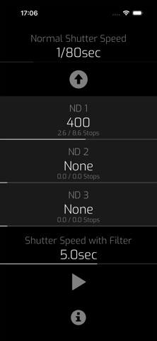 SS Calculator for ND Filters iPhone screenshot