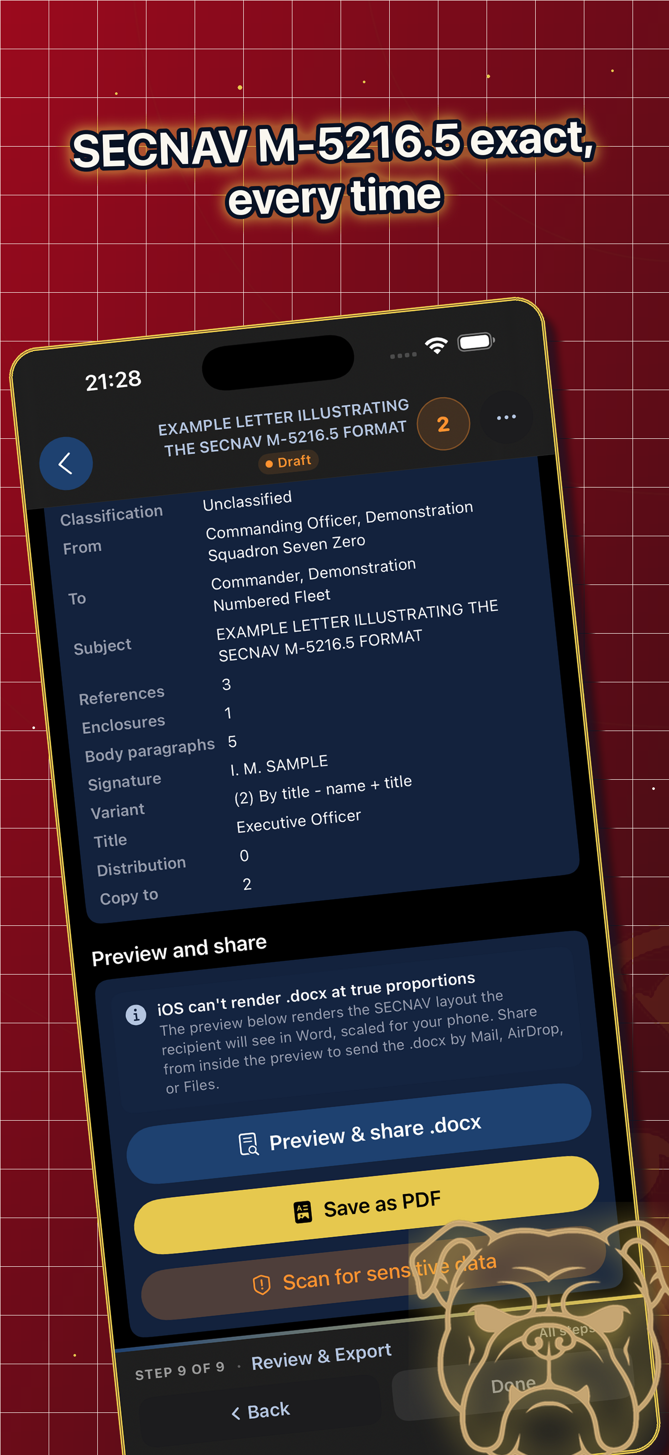 Naval Letter Builder screenshot 2