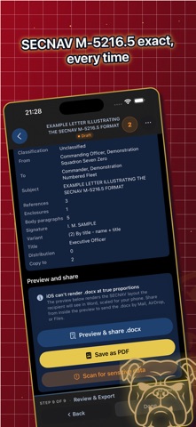 Naval Letter Builder iPhone screenshot