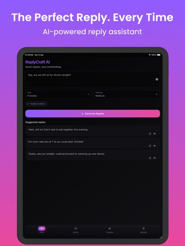 ReplyCraft -AI Reply Assistant iPad screenshot