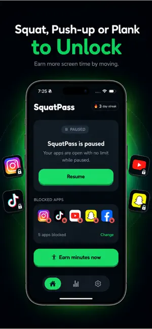 SquatPass: Exercise To Scroll screenshot 2