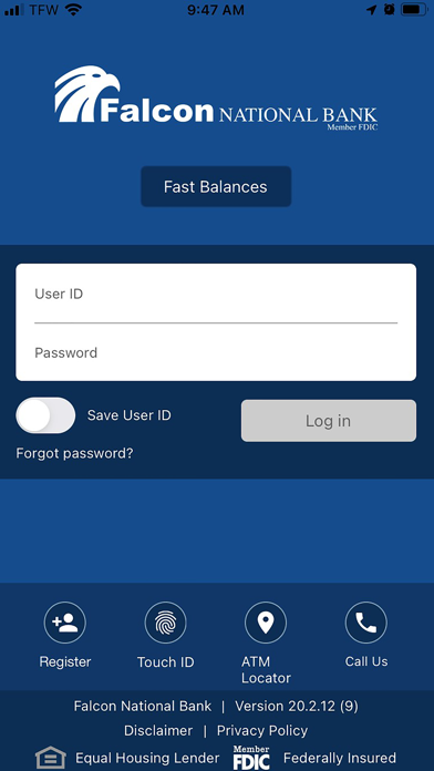 Falcon National Bank Screenshot
