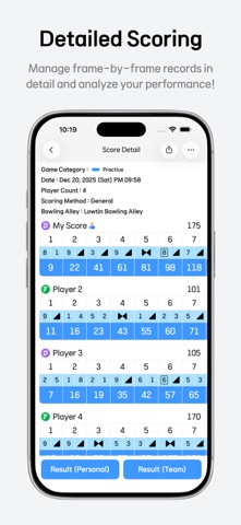 BowlingScore - Easy Record iPhone screenshot